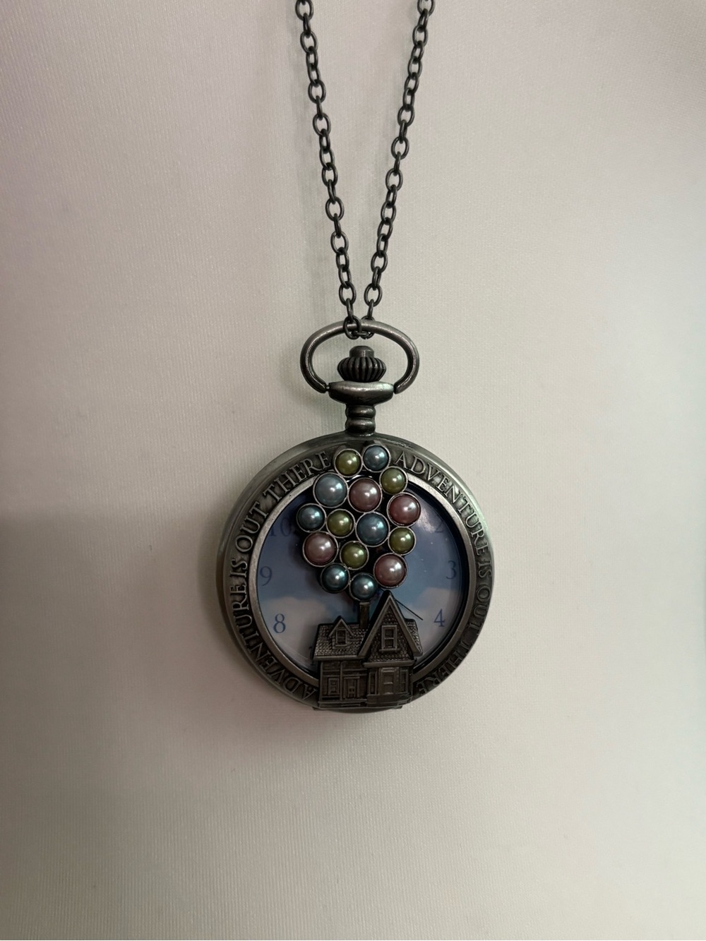 Rare Collectors Disney Pixar Movie UP Pocket Watch Necklace